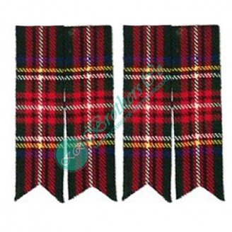 Black Stewart Tartan Kilt Hose Socks Flashes